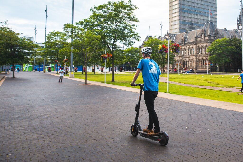 Ginger e-scooter at speed