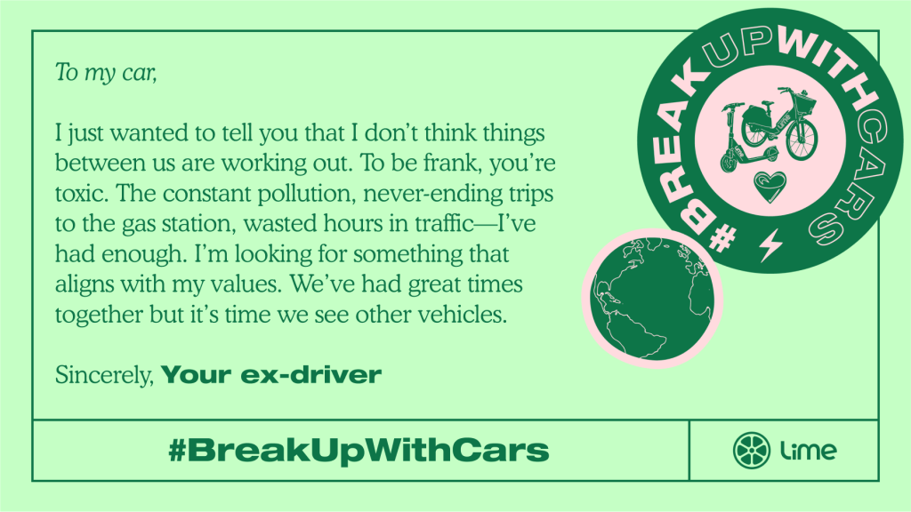 Lime Break Up With Cars Campaign